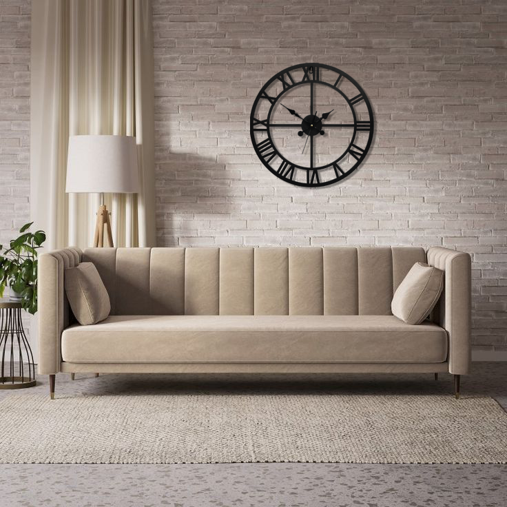 Enrose Premium 15/18 Inch Metal Wall Clock with Roman Numerals for Living Room, Office, Bedroom Decore – Silent Movement Non-Ticking