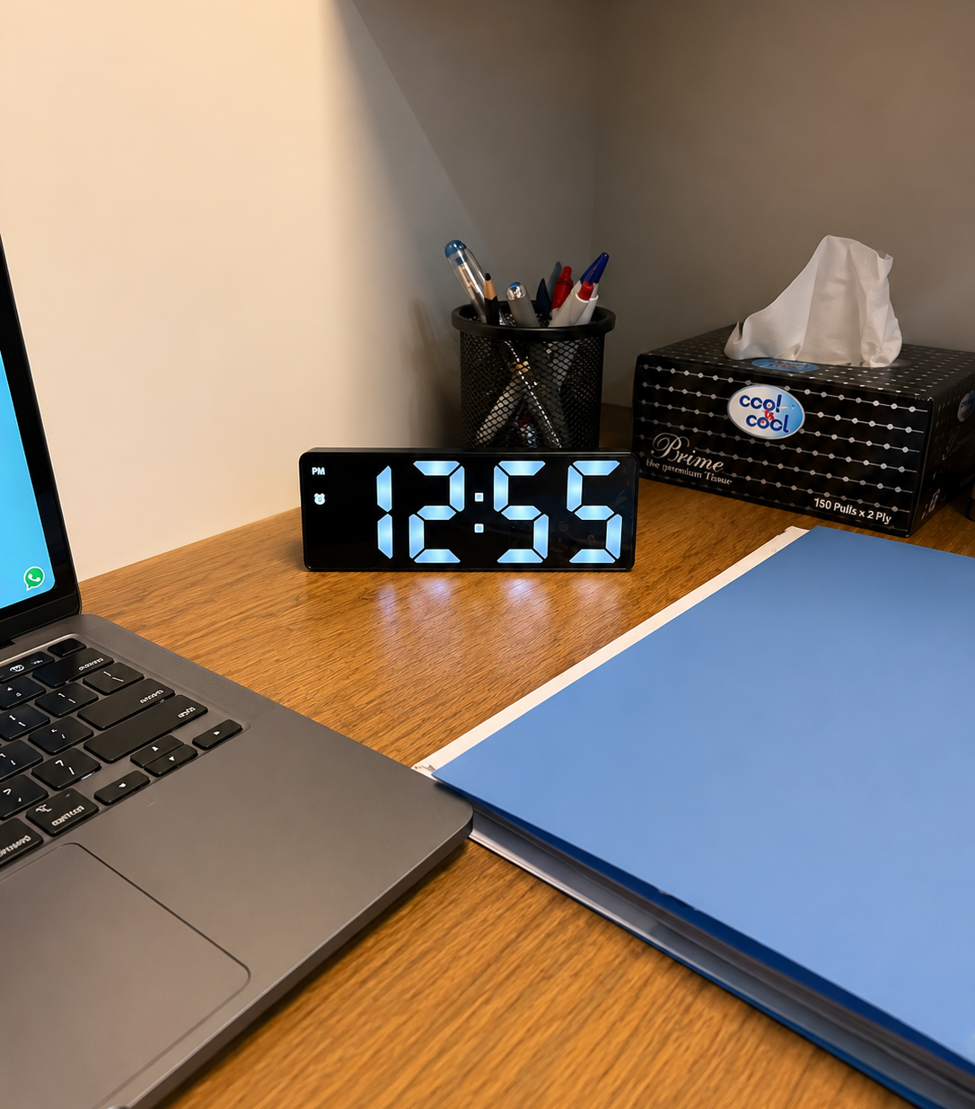Mirror LED Digital Alaram Clock – Modern Desk & Table Clock with AM/PM Display