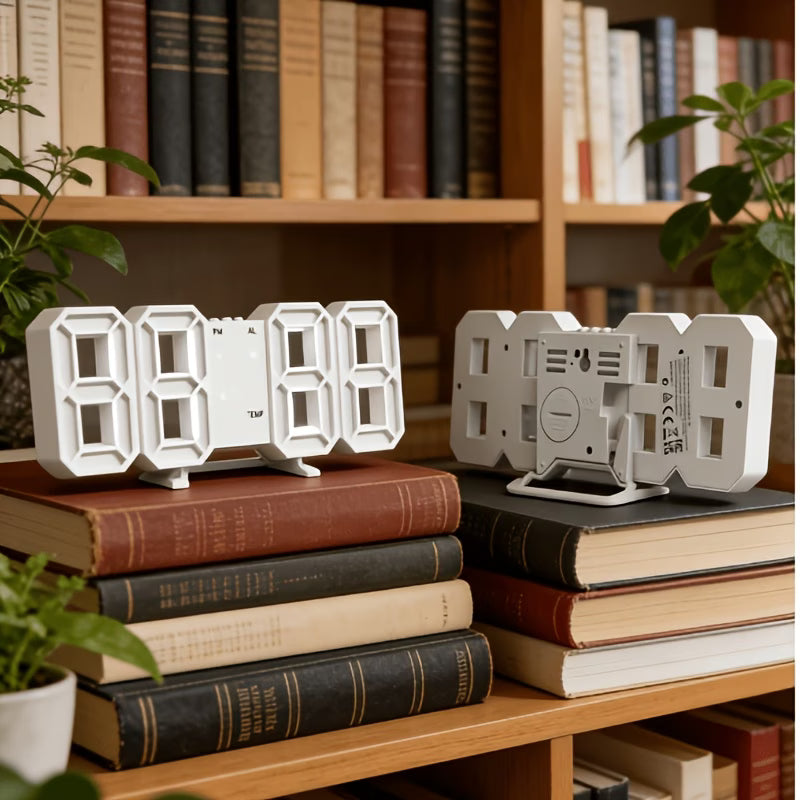 Modern 3D LED Alarm Clock with Temperature Display – Table & Wall Mount