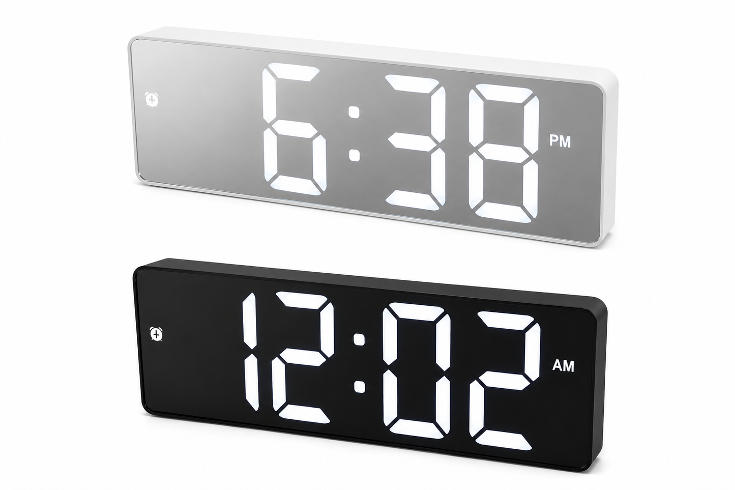 Mirror LED Digital Clock – Modern Desk & Table Clock with AM/PM Display