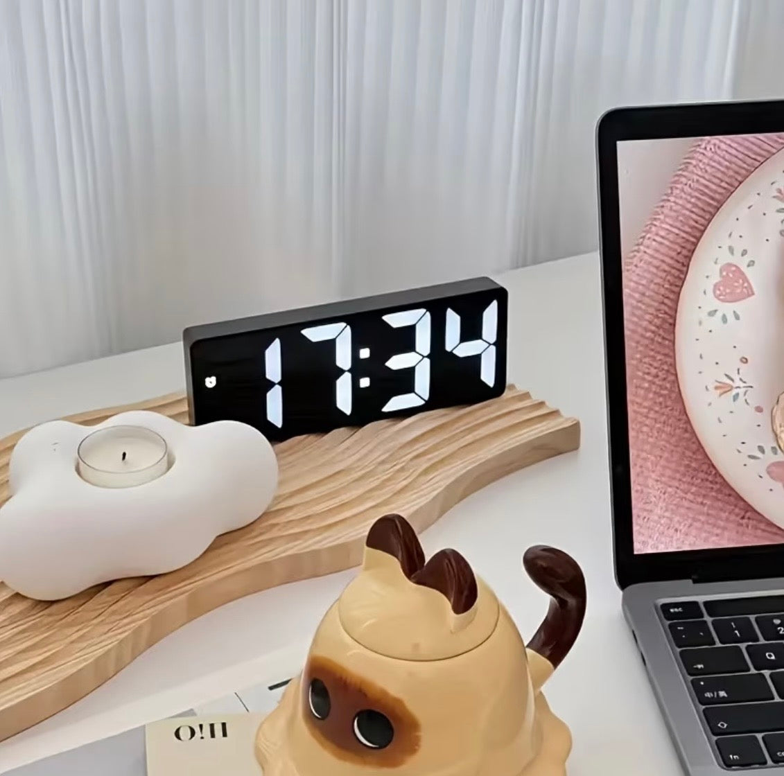 Mirror LED Digital Clock – Modern Desk & Table Clock with AM/PM Display