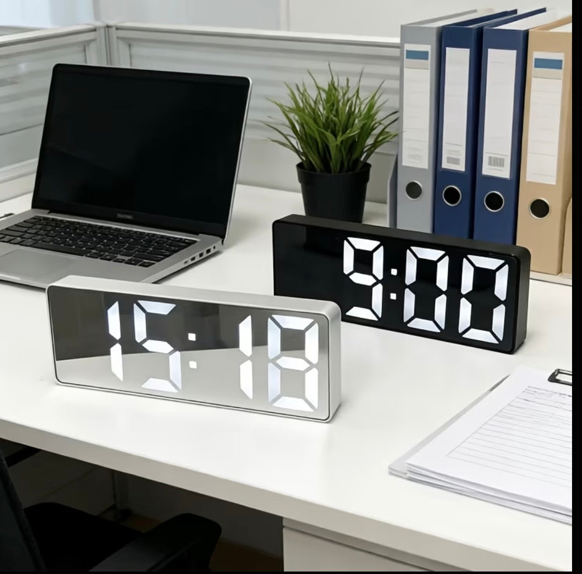 Mirror LED Digital Alaram Clock – Modern Desk & Table Clock with AM/PM Display